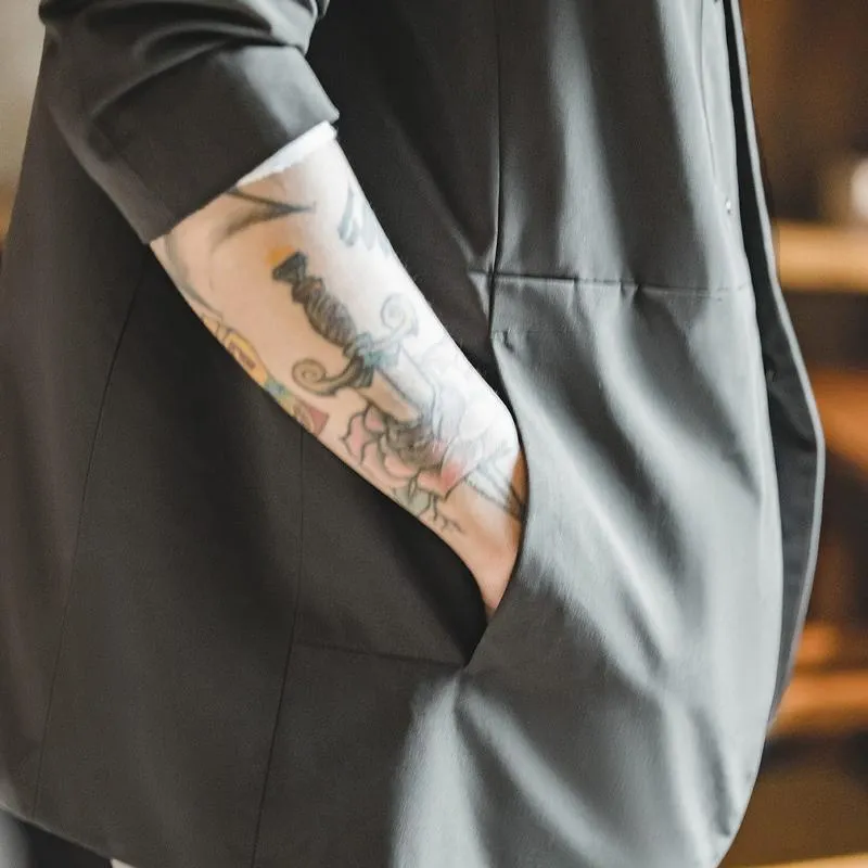 Men's Casual Solid Color Collarless Blazer 63458740Y sold by Manly product image thumbnail 5