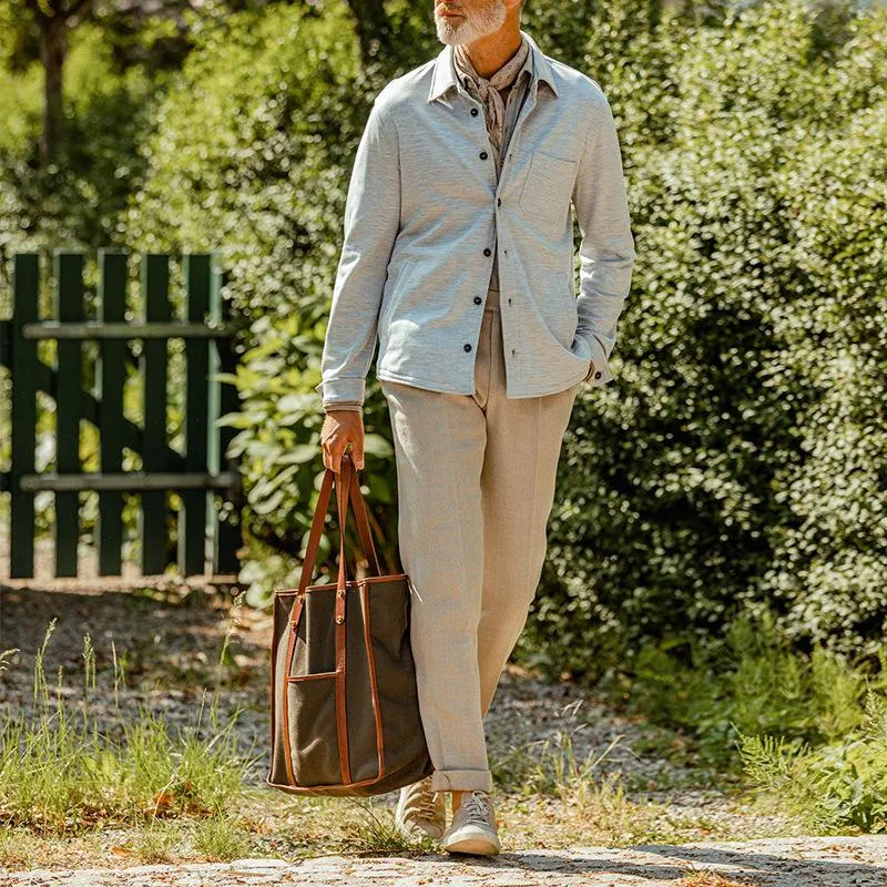 Men's Casual Solid Color Lapel Button-Down Long Sleeve Shirt 24233578M sold by Manly product image thumbnail 2