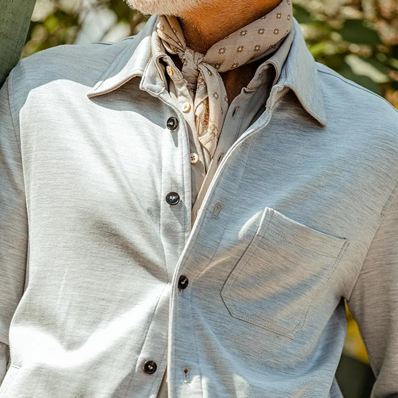 Men's Casual Solid Color Lapel Button-Down Long Sleeve Shirt 24233578M sold by Manly product image thumbnail 4