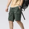 Men's Solid Multi-Pocket Cargo Shorts 78662174Y sold by Manly