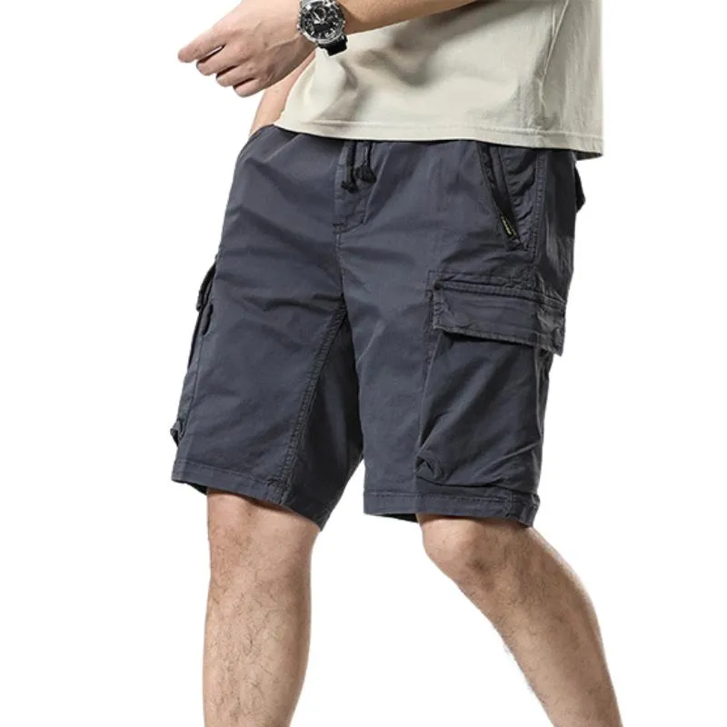 Men's Solid Multi-Pocket Cargo Shorts 78662174Y sold by Manly