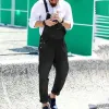 Men's Camisole Denim Romper Ripped Denim Overalls 77068976X sold by Manly