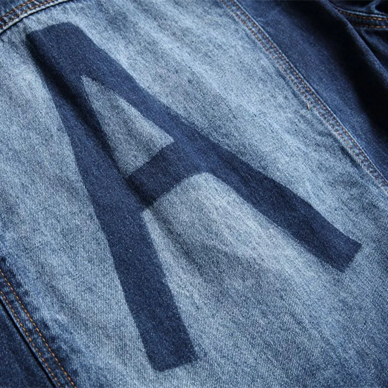 Men's Casual Lapel Collar Ripped Denim Jacket 29396432Y sold by Manly product image thumbnail 5