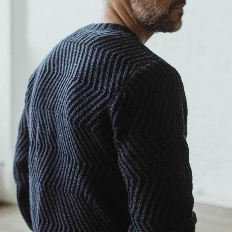 Men's Solid Color Round Neck Long Sleeve Knit Sweater 09795478Z sold by Manly product image thumbnail 5