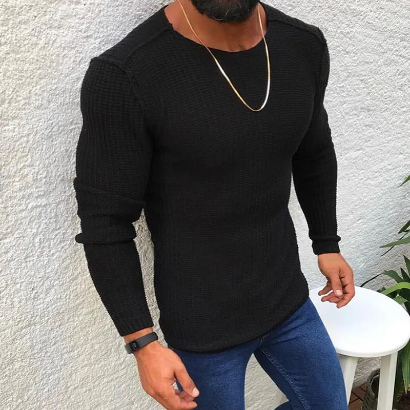 Men's Casual Slim Round Neck Long Sleeve Knitted Sweater 78200361M sold by Manly product image thumbnail 5
