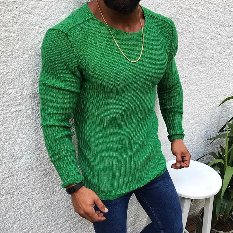 Men's Casual Slim Round Neck Long Sleeve Knitted Sweater 78200361M sold by Manly product image thumbnail 3