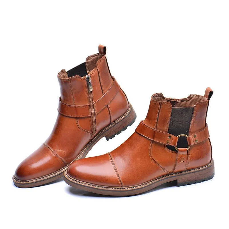 Men's Vintage Cowhide Zipper Workwear Boots 66099361M sold by Manly product image thumbnail 2