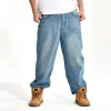 Men's Loose Wash Denim Skateboard Pants 77702793Z sold by Manly