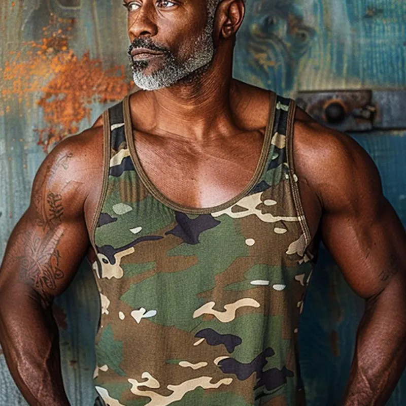 Men's Camo Retro Crew Neck Tank Top 44801544X sold by Manly product image thumbnail 3