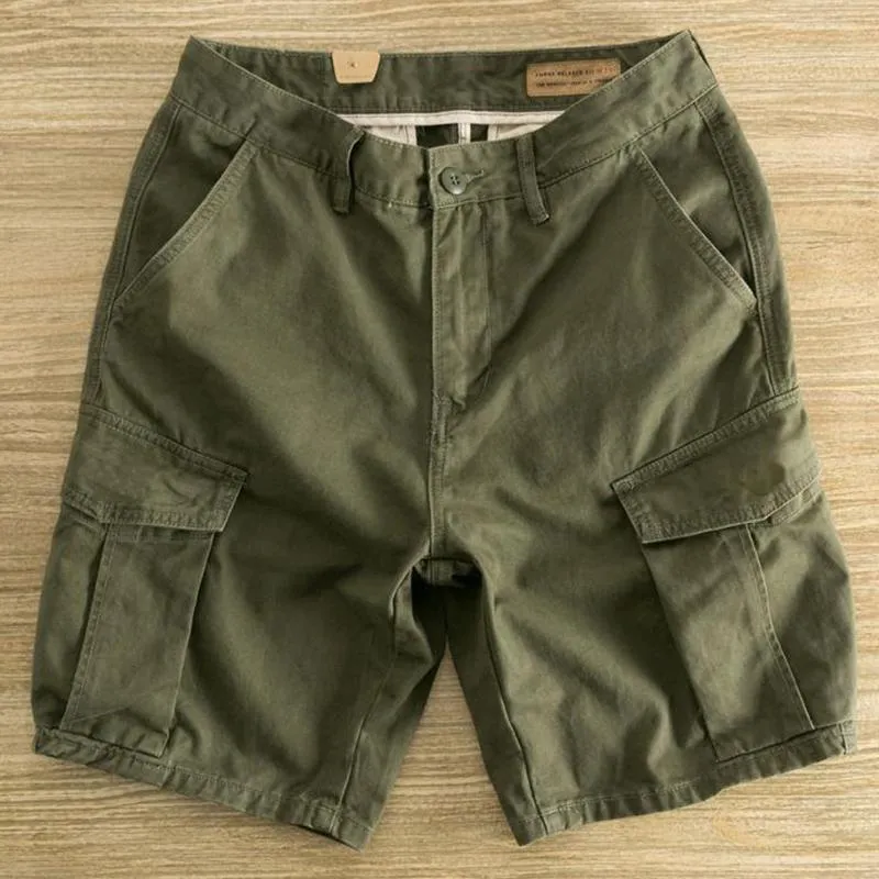 Men's Solid Multi-pocket Straight Cargo Shorts 72765349Z sold by Manly product image thumbnail 3