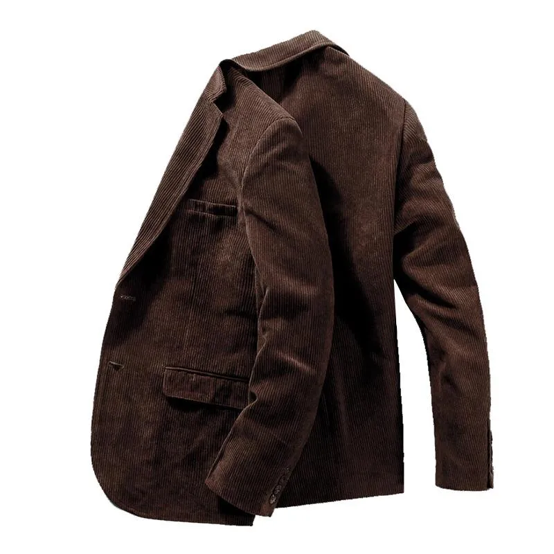 Men's Casual Corduroy Notched Lapel Single Breasted Slim Fit Blazer 06665039M sold by Manly