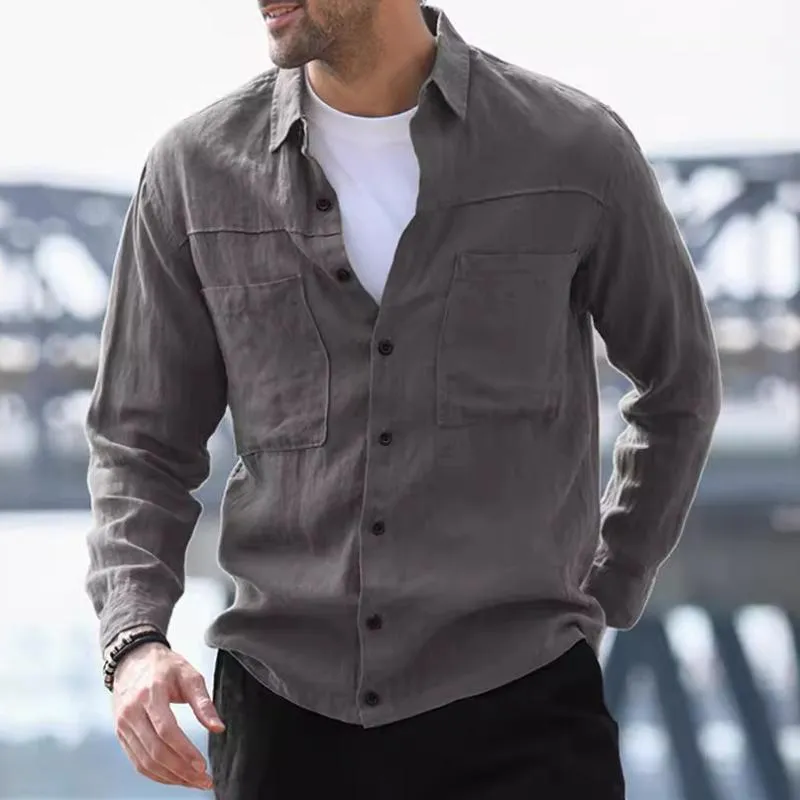 Men's Vintage Casual Pocket Long Sleeve Shirt 29261906TO sold by Manly product image thumbnail 3