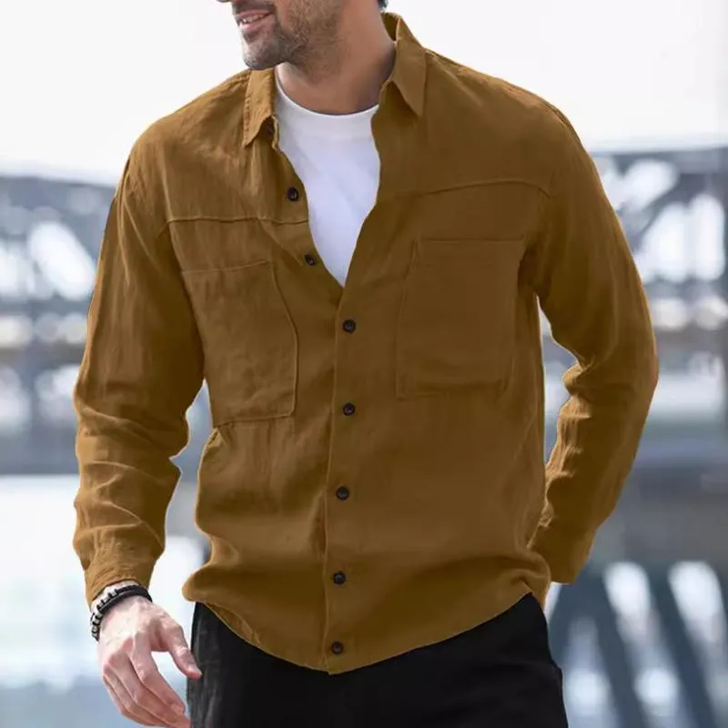 Men's Vintage Casual Pocket Long Sleeve Shirt 29261906TO sold by Manly product image thumbnail 4