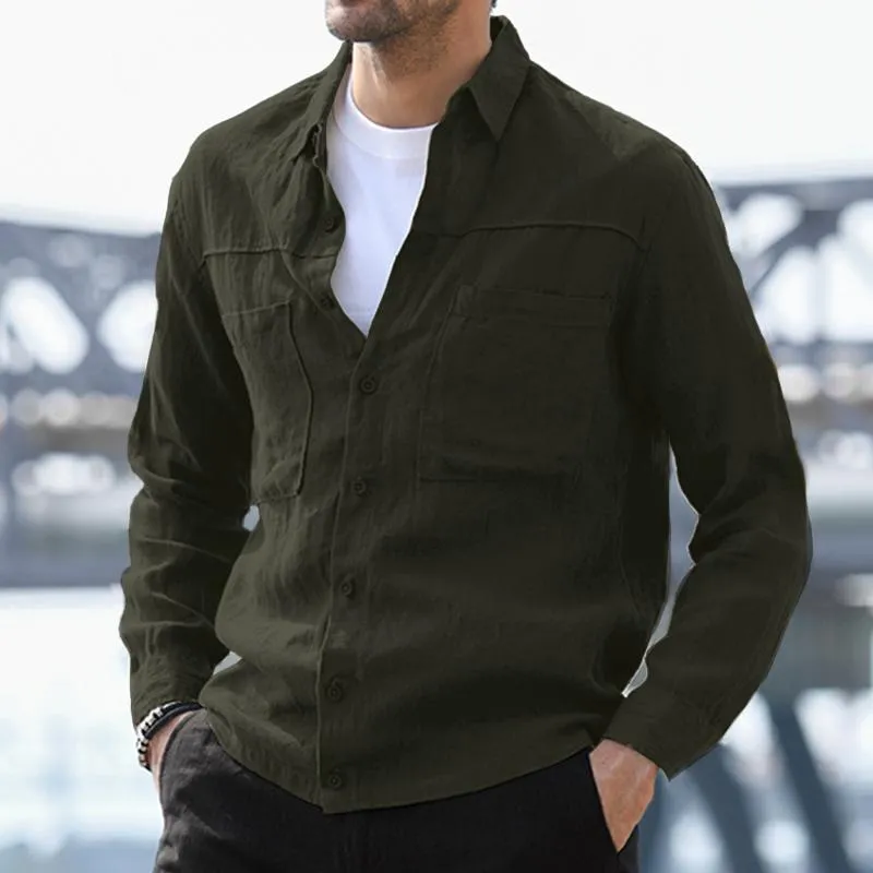 Men's Vintage Casual Pocket Long Sleeve Shirt 29261906TO sold by Manly product image thumbnail 2