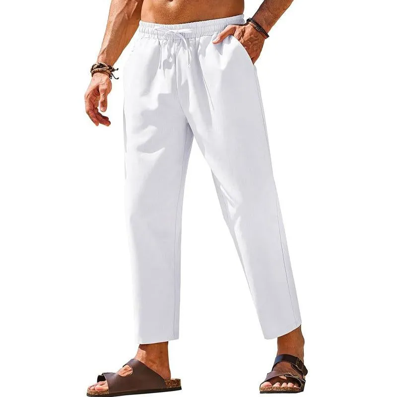 Men's Linen Casual Pants Elastic Waist Beach Pants 68667596X sold by Manly product image thumbnail 2