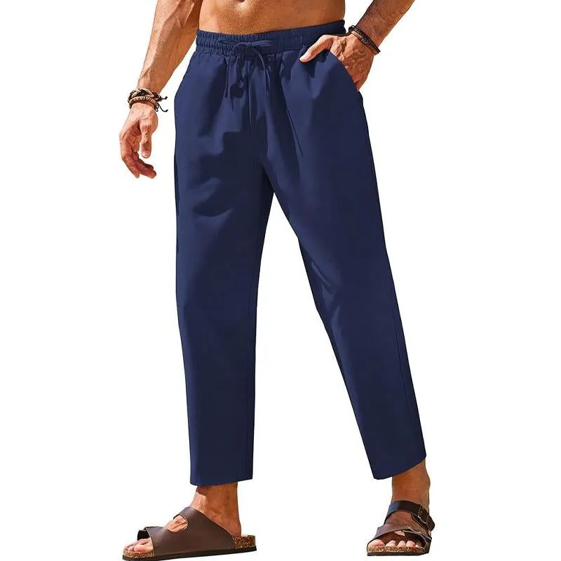 Men's Linen Casual Pants Elastic Waist Beach Pants 68667596X sold by Manly product image thumbnail 5