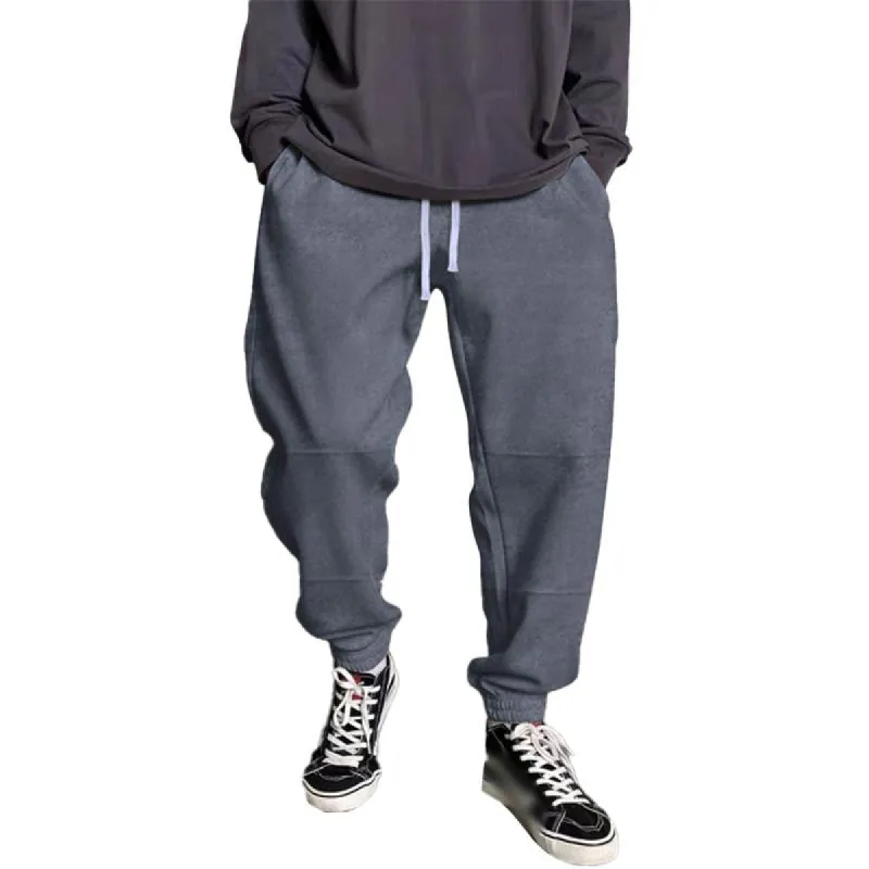 Men's Sports Casual Solid Color Drawstring Sweatpants 66019153Y sold by Manly