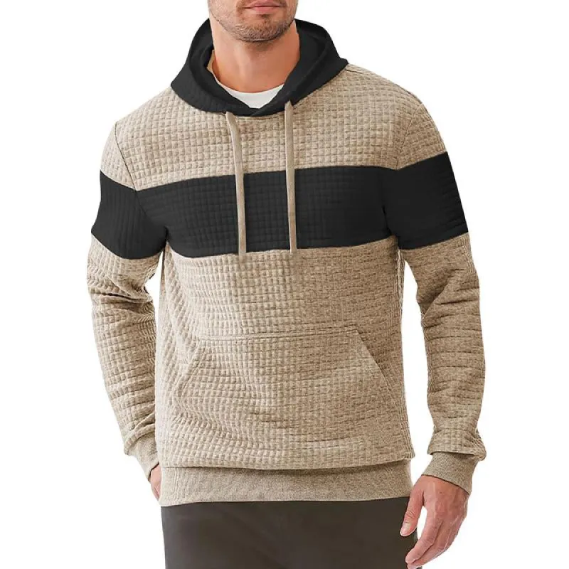Men's Colorblock Check Long Sleeve Hoodie 36217283X sold by Manly