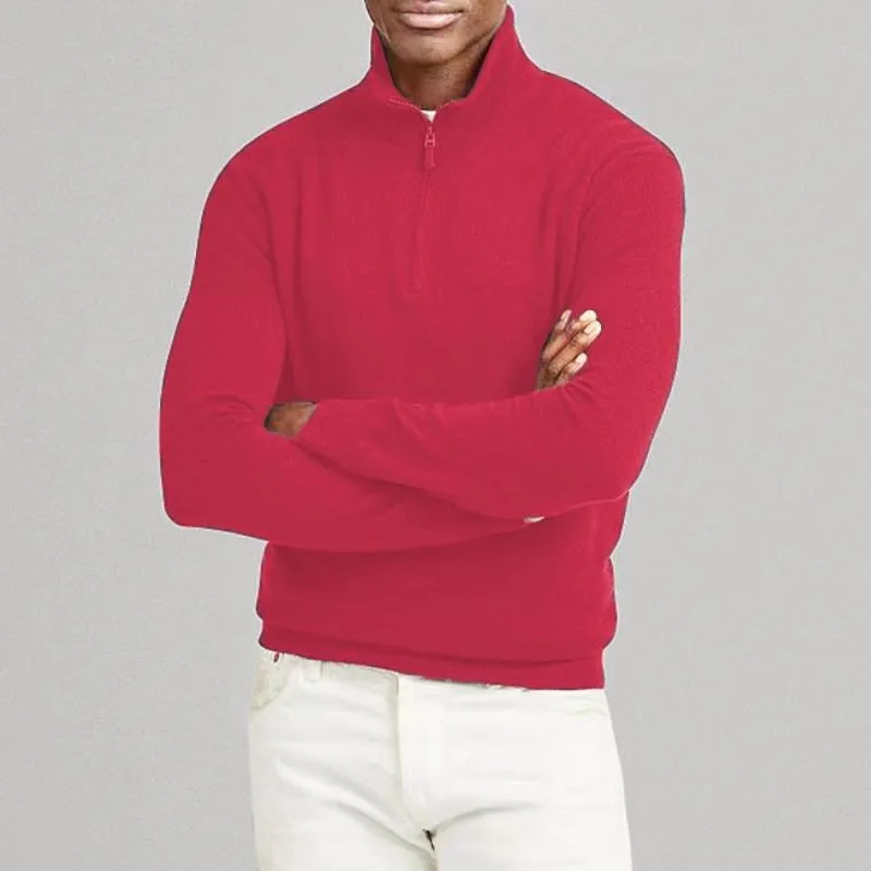 Men's Casual Zipper Stand Collar Knitted Pullover Sweater 84176613M sold by Manly product image thumbnail 3