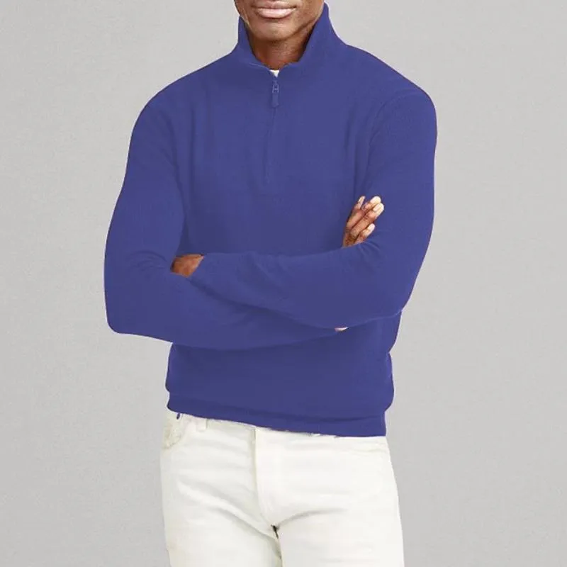 Men's Casual Zipper Stand Collar Knitted Pullover Sweater 84176613M sold by Manly product image thumbnail 5