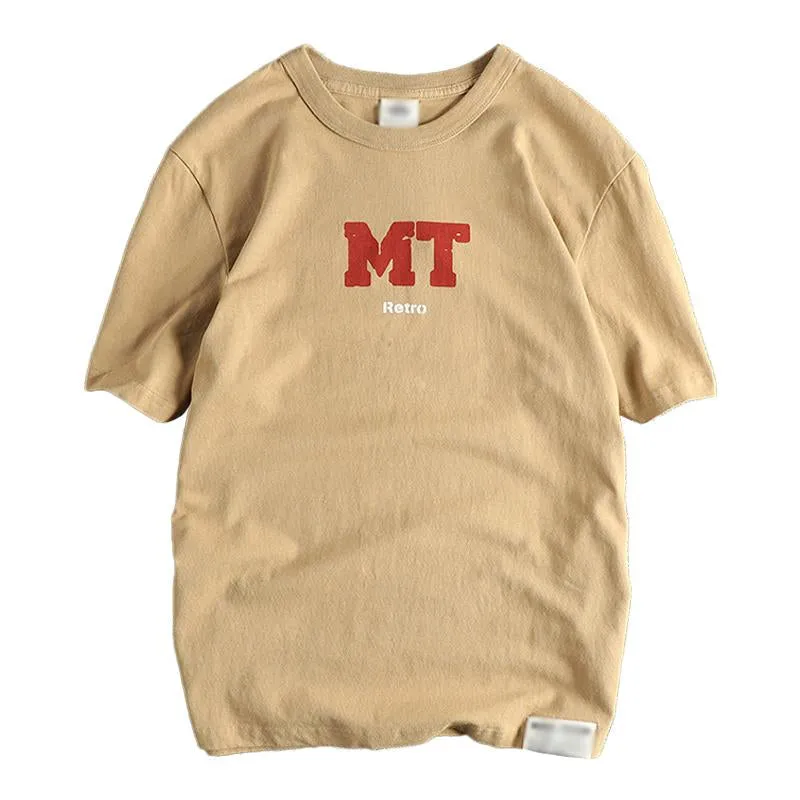 Men's Vintage Letter Printed Cotton Washed Short-Sleeved T-Shirt 56225179M sold by Manly product image thumbnail 4