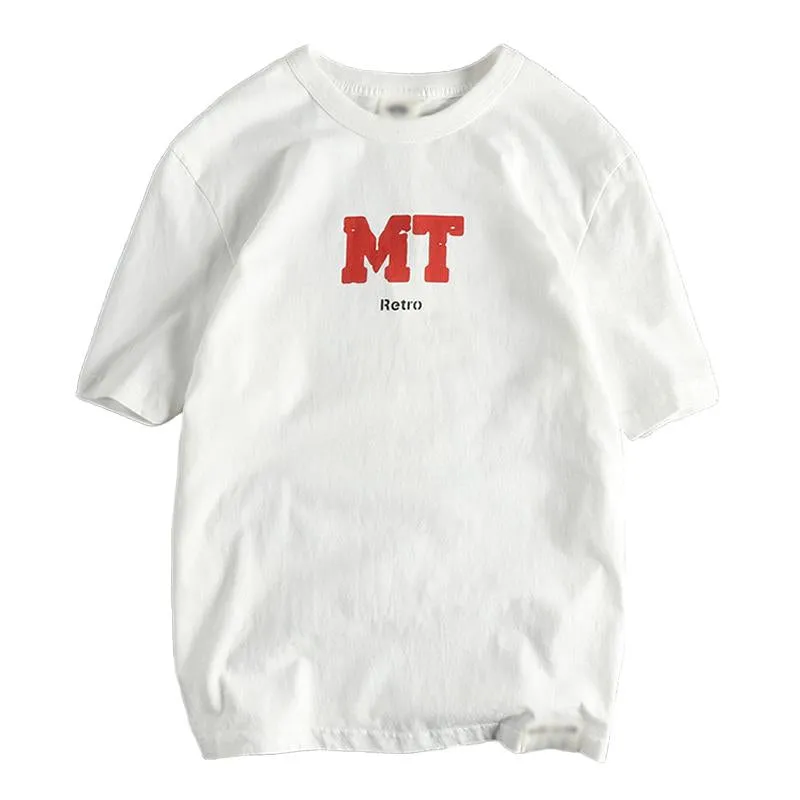 Men's Vintage Letter Printed Cotton Washed Short-Sleeved T-Shirt 56225179M sold by Manly product image thumbnail 2