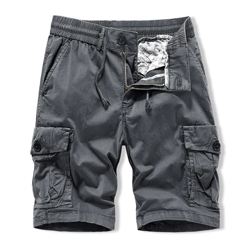 Men's Casual Outdoor Cotton Washed Multi-pocket Cargo Shorts 53181776M sold by Manly