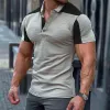 Men's Casual Colorblock Short-sleeved Polo Shirt 12235385TO sold by Manly