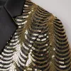 Men's Vintage Wavy Sequin Panel Single Breasted Lapel Blazer 16573485M sold by Manly