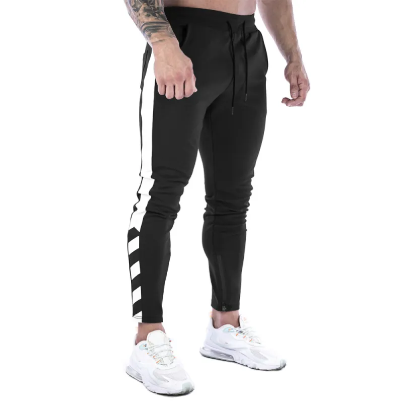 Men's Color Block Drawstring Elastic Waist Fitness Sports Pants 08452332Z sold by Manly