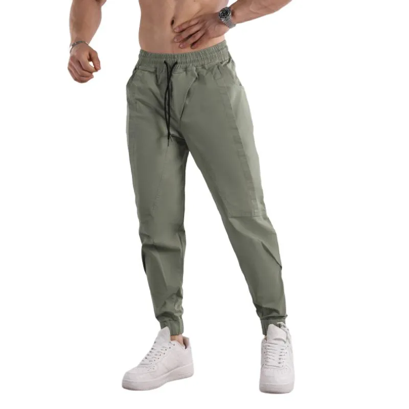 Men's Solid Color Elastic Waist Sports Pants 68008783Z sold by Manly
