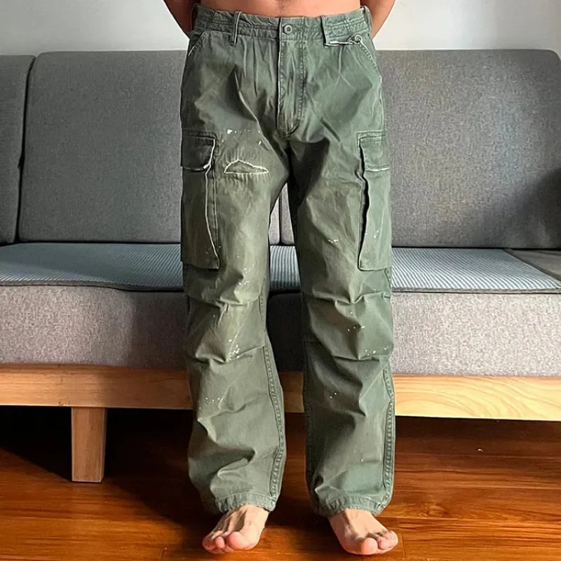 【24-hour shipping out】Men's Loose Large Pocket Wear-resistant Cargo Paratrooper Pants 35879567Z sold by Manly product image thumbnail 2