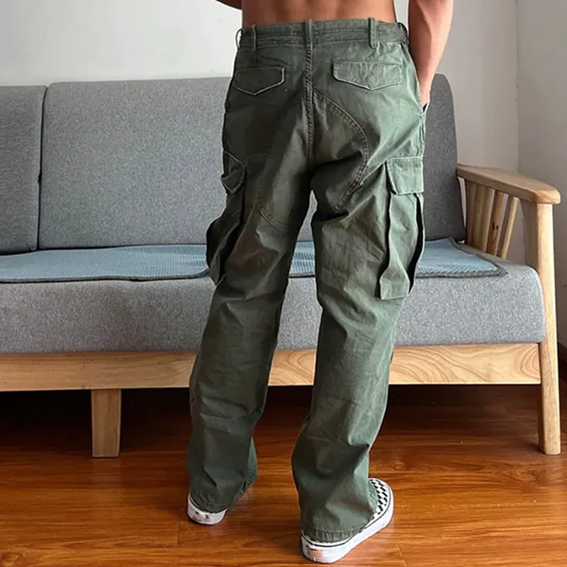【24-hour shipping out】Men's Loose Large Pocket Wear-resistant Cargo Paratrooper Pants 35879567Z sold by Manly product image thumbnail 4