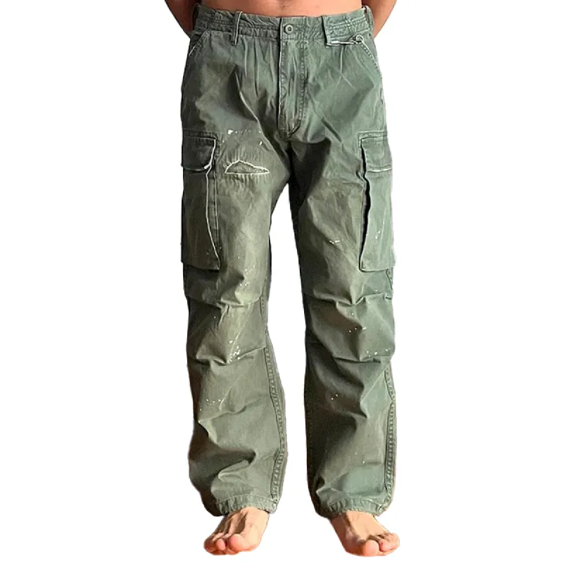 【24-hour shipping out】Men's Loose Large Pocket Wear-resistant Cargo Paratrooper Pants 35879567Z sold by Manly