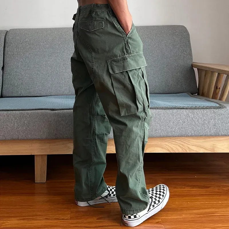 【24-hour shipping out】Men's Loose Large Pocket Wear-resistant Cargo Paratrooper Pants 35879567Z sold by Manly product image thumbnail 3