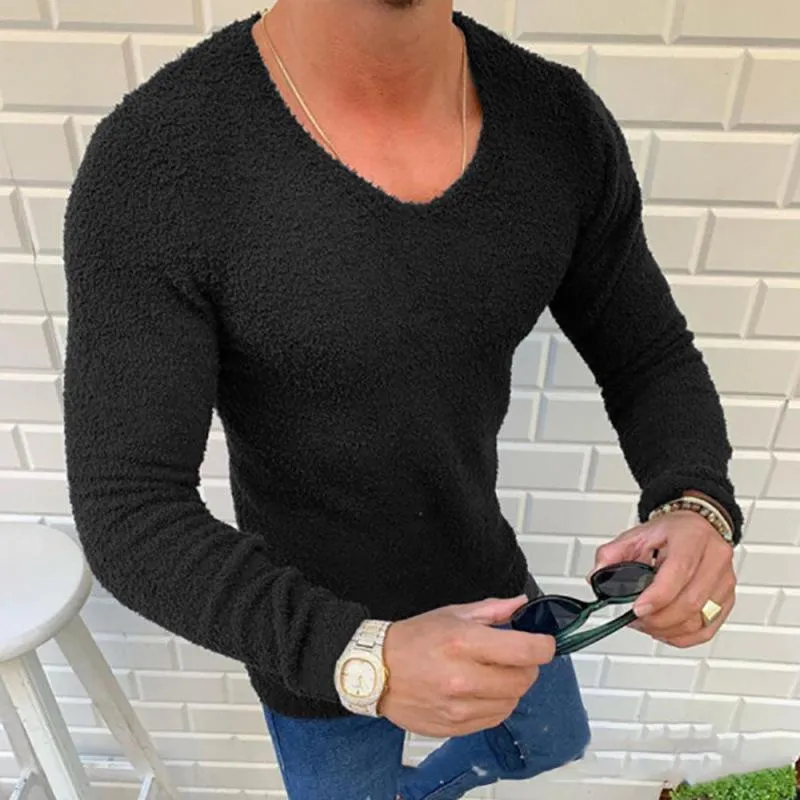 Men's Casual Solid Color V-Neck Long Sleeve T-Shirt 52002163TO sold by Manly product image thumbnail 2