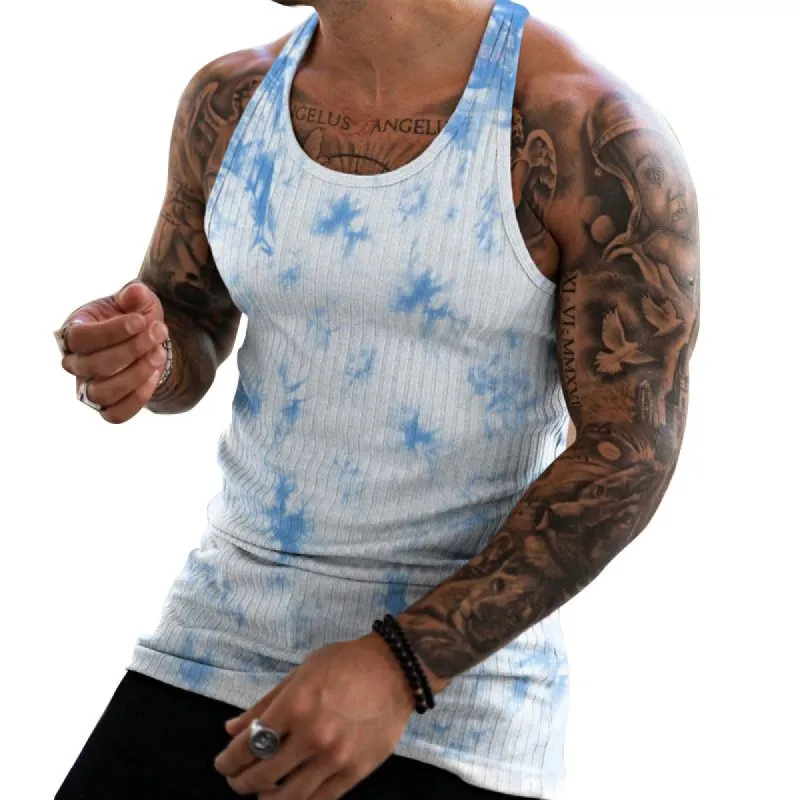 Men's Casual Knit Vertical Stripe Sports Tank Top 09790317Y sold by Manly