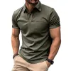 Men's Casual Contrast Lapel Short-Sleeved Polo Shirt 52904287M sold by Manly