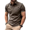 Men's Casual Contrast Lapel Short-Sleeved Polo Shirt 52904287M sold by Manly