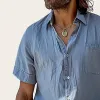 Men's Casual Pocket Lapel Short Sleeve Shirt 90061851TO sold by Manly