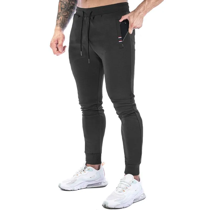 Men's Solid Drawstring Elastic Waist Fitness Sports Pants 06329269Z sold by Manly