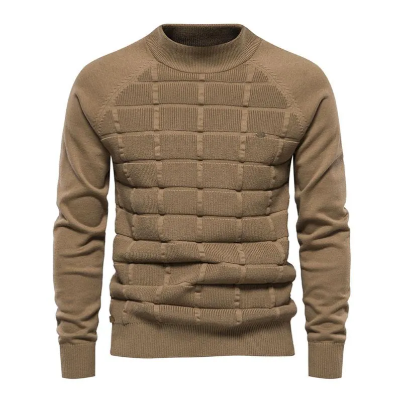 Men's Casual Round Neck 3D Knitted Long-Sleeved Pullover Sweater 94104794M sold by Manly