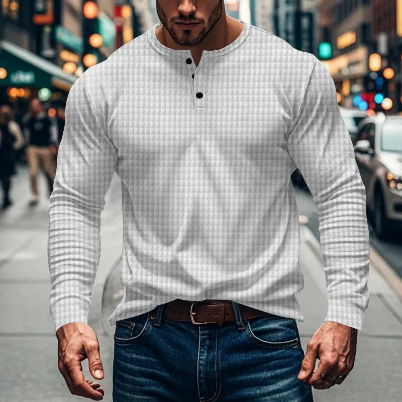 Men's Solid Plaid Button-Down Long Sleeve T-Shirt 34767271Y sold by Manly product image thumbnail 5