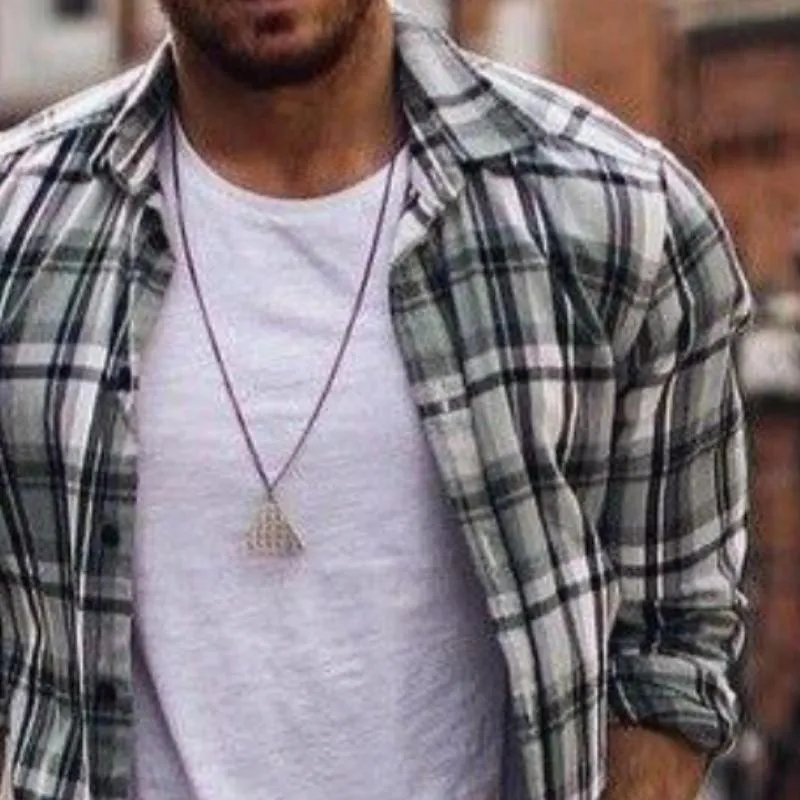 Men's Casual Retro Street Plaid Long Sleeve Shirt 80183601TO sold by Manly product image thumbnail 3