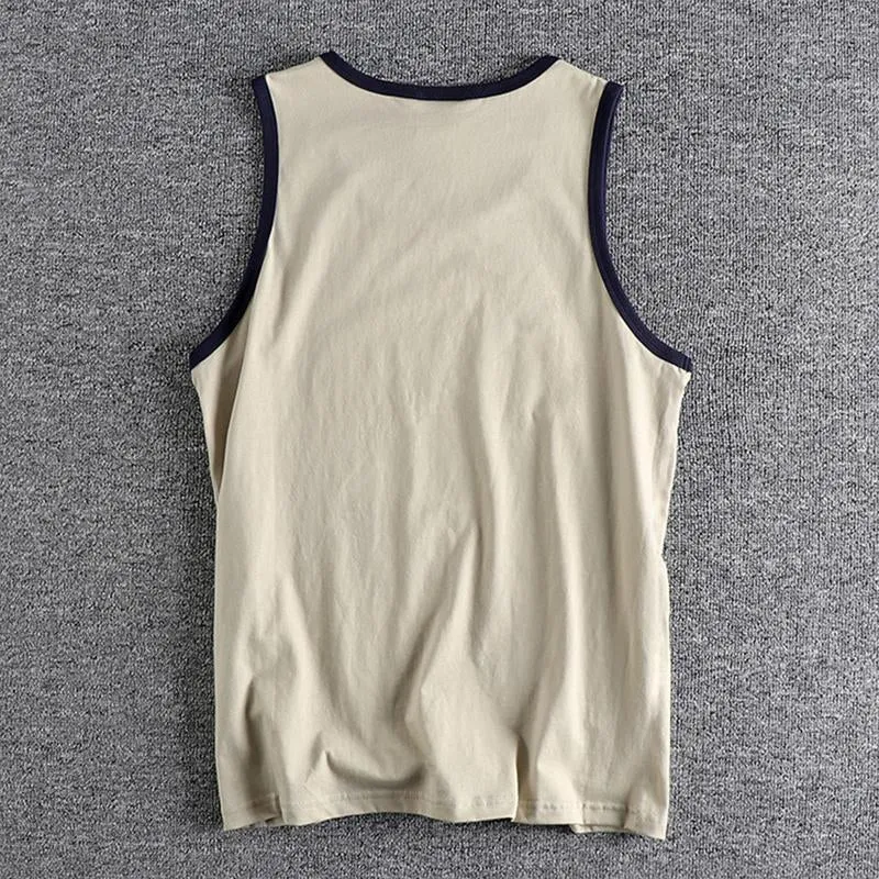 Men's Vintage Lettered Coconut Print Cotton Tank Top 98731294M sold by Manly product image thumbnail 4