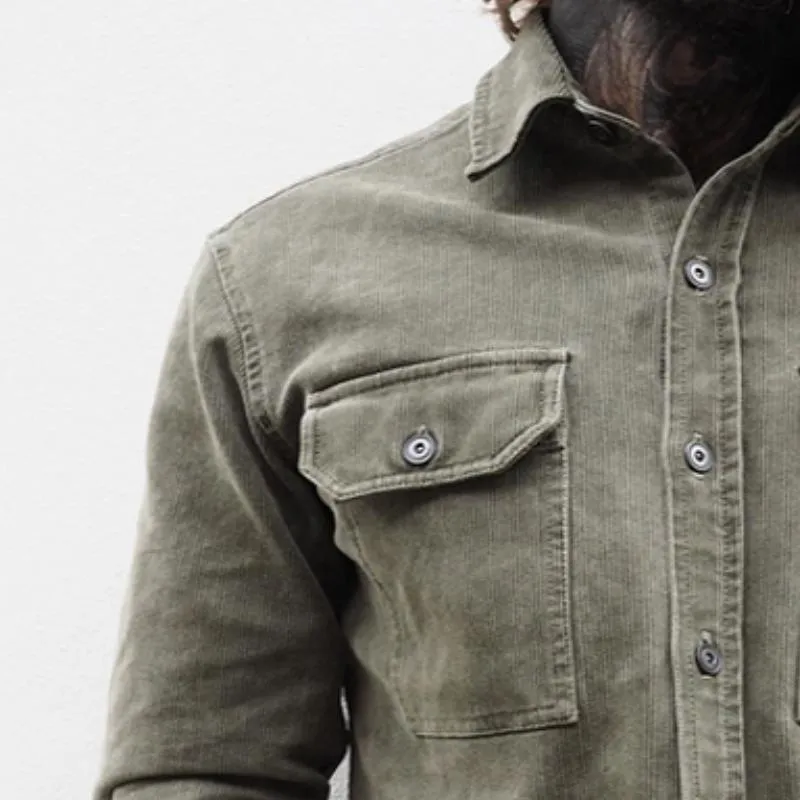 Men's Vintage Casual Corduroy Lapel Pocket Jacket 84895705TO sold by Manly product image thumbnail 3