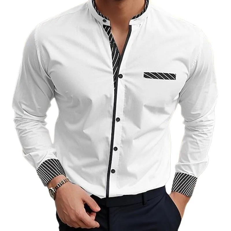 Men's Solid Long Sleeve Pocket Stripe Shirt 01332473X sold by Manly