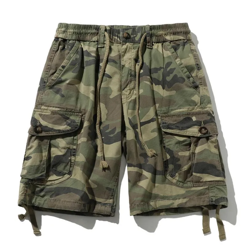 Men's Casual Outdoor Cotton Camouflage Multi-Pocket Loose Cargo Shorts 80212820M sold by Manly product image thumbnail 3