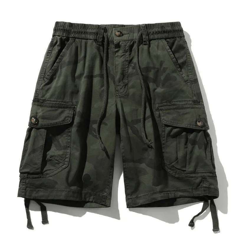 Men's Casual Outdoor Cotton Camouflage Multi-Pocket Loose Cargo Shorts 80212820M sold by Manly