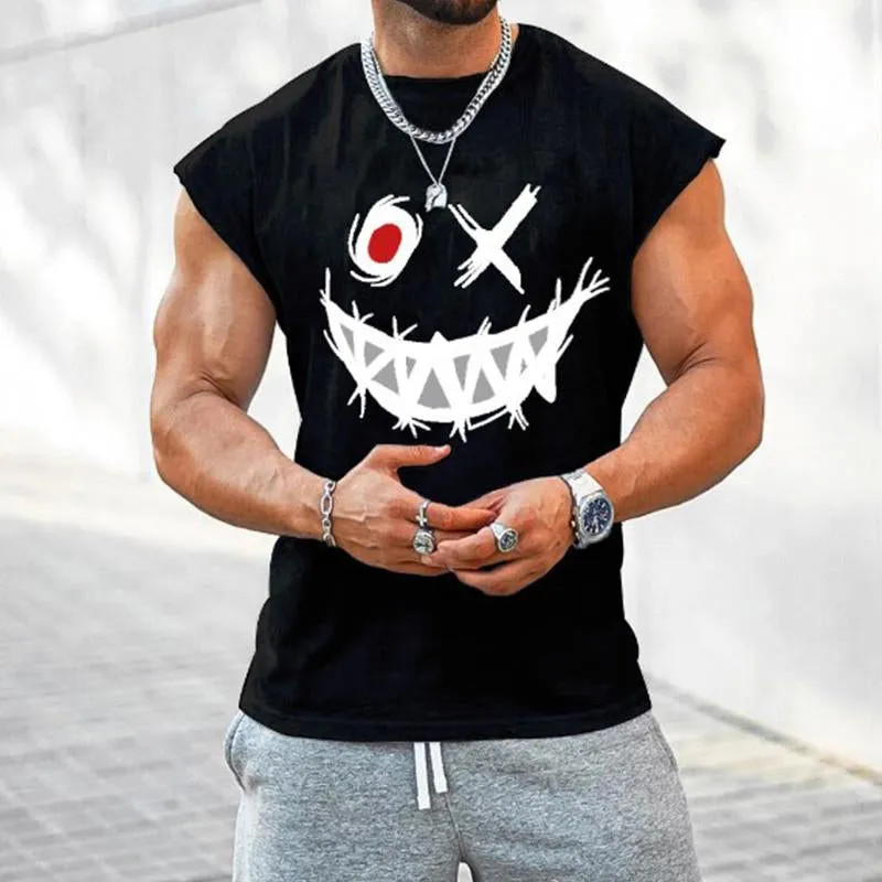 Men's Casual Printed Round Neck Sports Tank Top 19300663M sold by Manly product image thumbnail 3